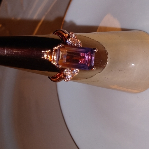 Gold plated ring size 8 with Tourmaline stone ,necklace with pendant - Picture 5 of 8